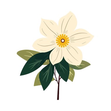 Çiçek ve yaprak ikonu izole edildi