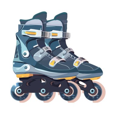 Eğlenceli paten kayma ikonu izole edildi