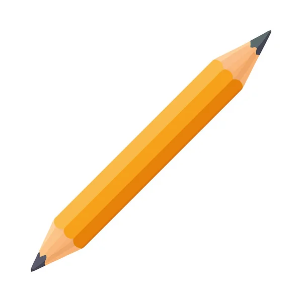 Żółty Ołówek Dostawy Ikona Szkoły Izolowane — Wektor stockowy
