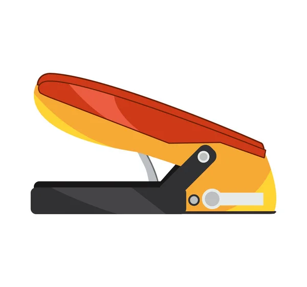 Sharp Metal Stapler Punches Holes Paper Icon Isolated — Stock Vector