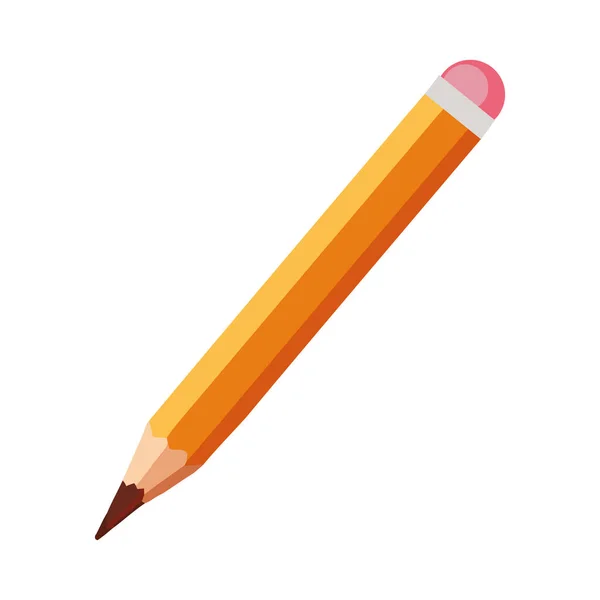 Gelbe Bleistiftskizze Stellt Kreativität Ikone Isoliert Dar — Stockvektor