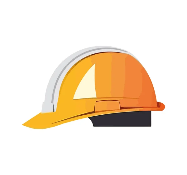 Amarillo Hardhat Simboliza Icono Construcción Segura Aislado — Vector de stock