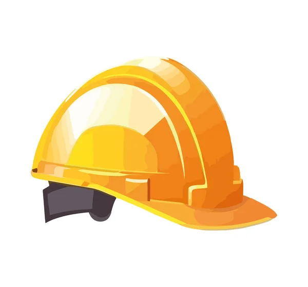 Construction Industry Yellow Helmet Safety Icon Isolated — Stock Vector