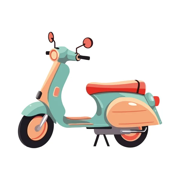 Fun Motorcycle Riding Old Fashioned Icon Isolated — Stock Vector