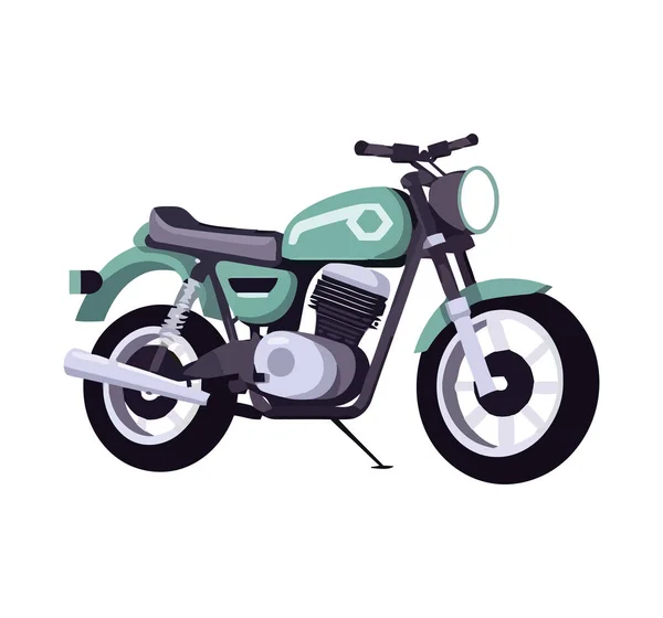 Klasyczny Szybki Motocykl Ikona Izolowane — Wektor stockowy