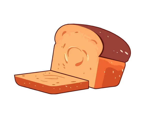 Smaczny Pieczony Chleb Ikona Izolowane — Wektor stockowy