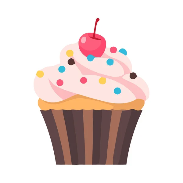 Γλυκό Cupcake Κρεμώδη Εικόνα — Διανυσματικό Αρχείο