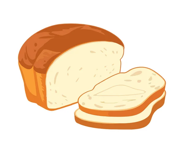 Ikona Pieczonego Świeżego Chleba Izolowana — Wektor stockowy
