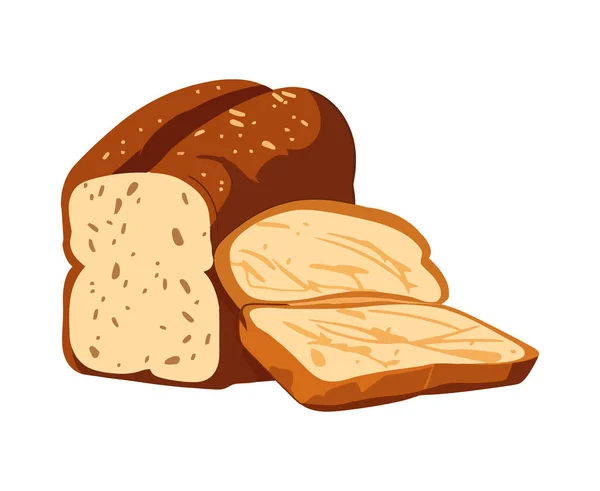 Wyizolowana Ikona Pieczonego Chleba Krojonego — Wektor stockowy