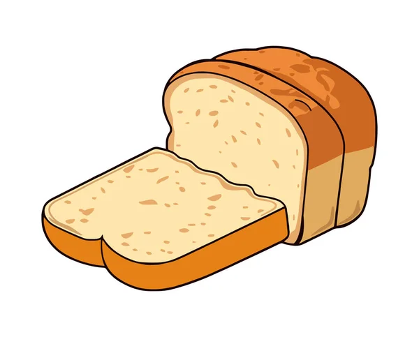 Lebensmittel Gebackenes Brot Ikone Isoliert — Stockvektor