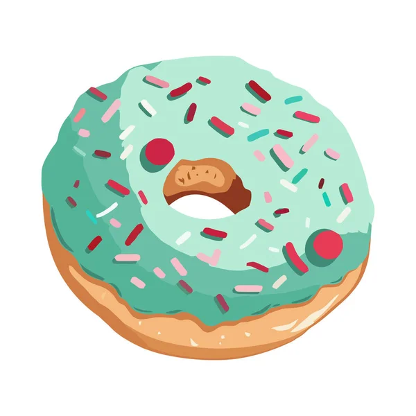 Süßes Gebäck Snack Zuckerguss Donut Symbol Isoliert — Stockvektor