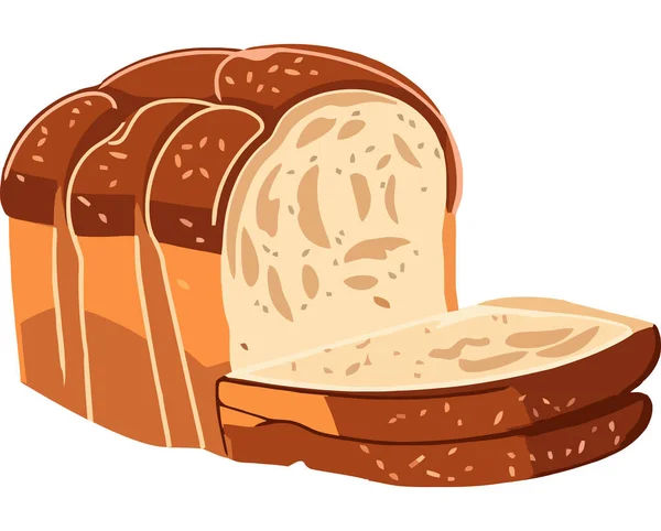 Brot Gebackene Lebensmittel Ikone Isoliert — Stockvektor