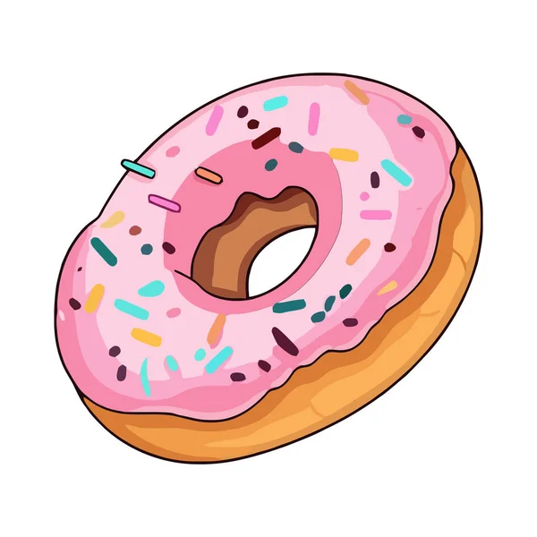 Dulce Donut Panadería Alimento Icono Aislado — Archivo Imágenes Vectoriales