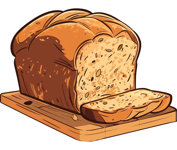 Čerstvě Upečený Rustikální Gurmánský Chléb Ikona Izolované — Stockový vektor
