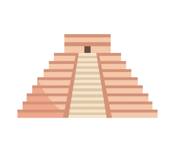 Antike Zivilisationen Berühmte Mexikanische Pyramide Ikone Isoliert — Stockvektor
