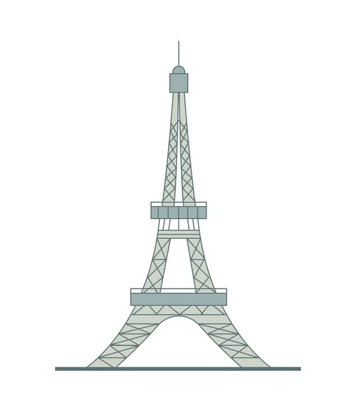 Berühmtes Wahrzeichen Eiffelturm Ikone Isoliert — Stockvektor