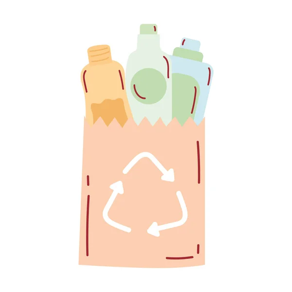 Recycling Symbool Plastic Fles Pictogram Geïsoleerd — Stockvector