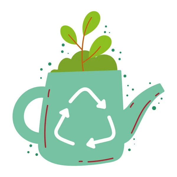 Зелене Екологічне Збереження Переробки Листя Значок Ізольовані — стоковий вектор
