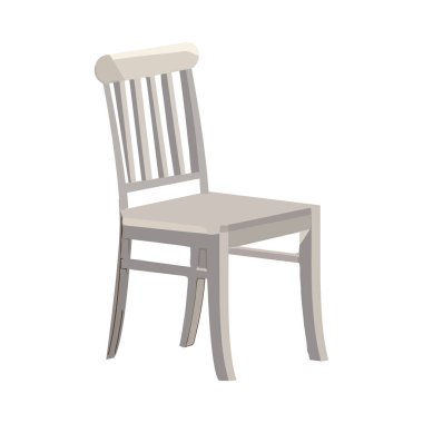 Beyaz arkaplan simgesinde oturan rahat ahşap tabure