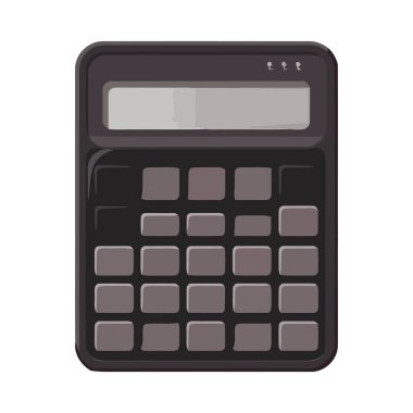 Beyaz düz arkaplan simgesi üzerindeki finans hesap makinesi simgesi izole edildi