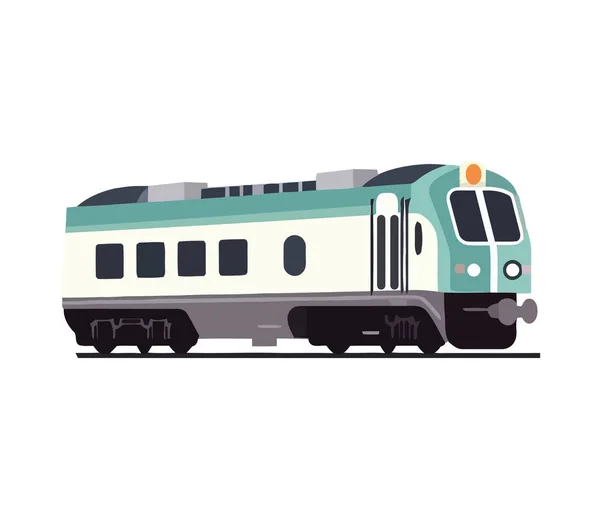Moderner Zug Auf Flachem Gleis Isoliert — Stockvektor