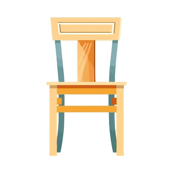 Άνετα Vintage Ξύλινη Καρέκλα Εικονίδιο Απομονωμένο — Διανυσματικό Αρχείο