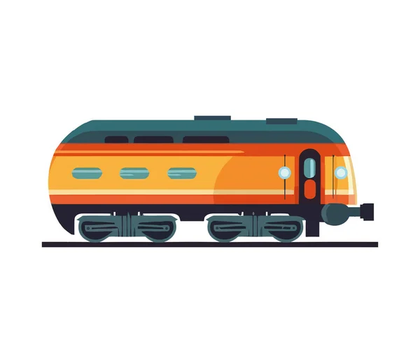 蒸汽机车在铁路轨道上超速运送货物 — 图库矢量图片
