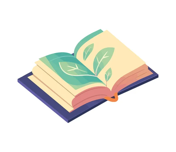 Ícone Livro Ciências Botânicas Aprendizagem Isolado — Vetor de Stock