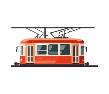 Taşıma tramvayı simgesinin modern vektör çizimi izole edildi