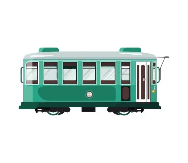 Taşıma yeşil tren vagonu simgesi izole edildi