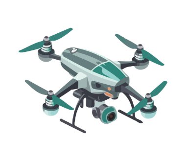 Uçan oyuncak dron teknolojisi simgesi izole edildi