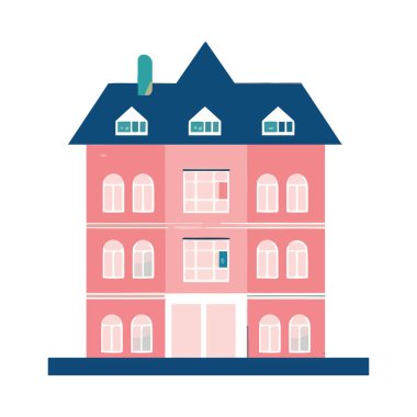 Modern apartman simgesi izole edildi