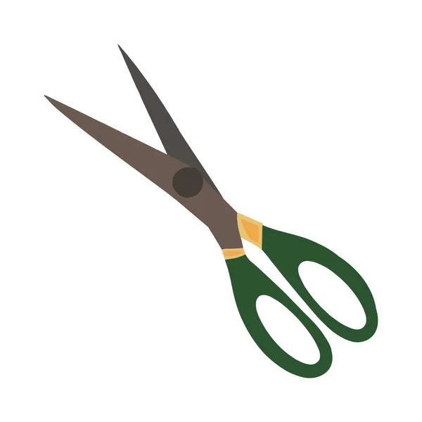 Sharp Scissors Cut Metal Icon Isolated — Stock Vector