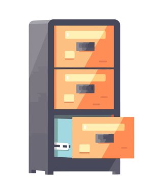 Modern ofis gereçleri çekmece simgesi izole