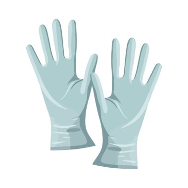 Lateks eldiven koruma simgesi izole edildi