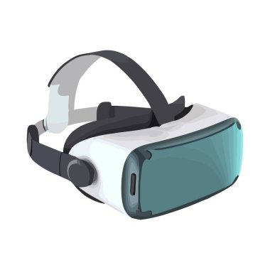 Gelecekçi kulaklık sanal gerçeklik simgesi izole