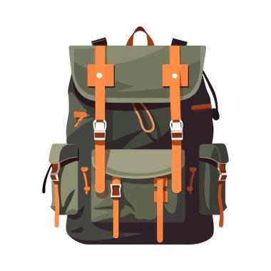 Beyaz arkaplan simgesi üzerindeki sırt çantası izole edildi