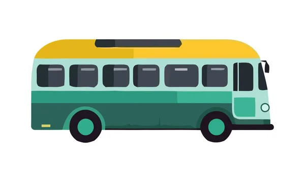 Icône Bus Autocar Jaune Moderne Isolé — Image vectorielle