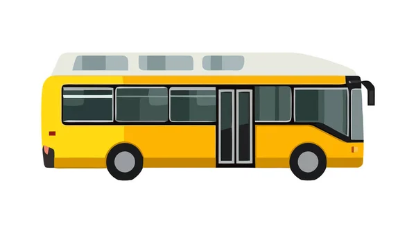 Ônibus Amarelo Dirigindo Ícone Estilo Moderno Isolado — Vetor de Stock