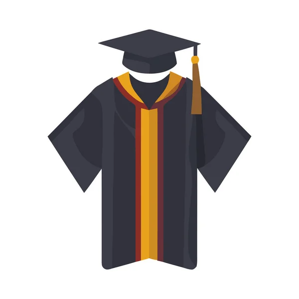Sucesso Educativo Simbolizado Pelo Ícone Robe Graduação Isolado — Vetor de Stock