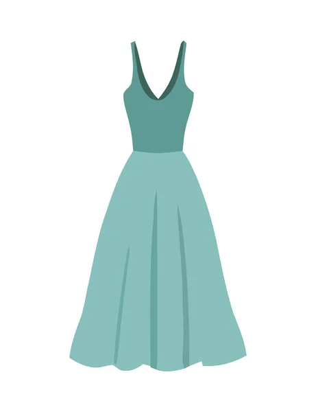 Elegantní Hedvábné Šaty Ikona Izolované — Stockový vektor
