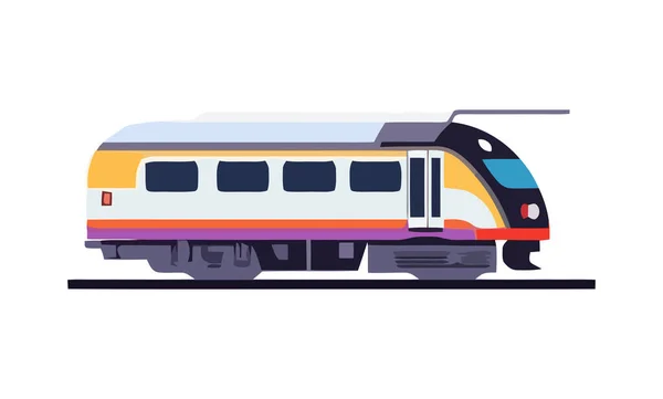 Transportation Delivers Passengers Railroad Tracks Icon Isolated — Stock Vector