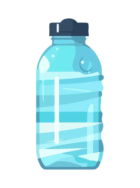 Świeży Kropla Płynu Niebieskiej Plastikowej Ikony Butelki Izolowane — Wektor stockowy