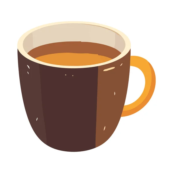Гаряча Чашка Значка Свіжості Кофеїну Ізольована — стоковий вектор