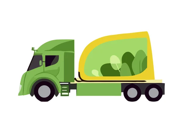 Ciężarówka Przewożąca Ładunek Wydajny Ikona Transportu Izolowane — Wektor stockowy