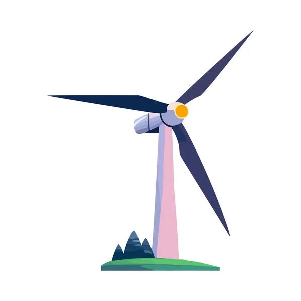 Éolienne Produire Électricité Icône Des Ressources Durables — Image vectorielle