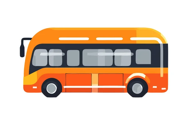 黄色旅游巴士驾驶平面隔离图标 — 图库矢量图片