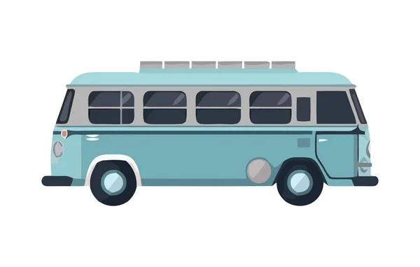 Yaz Tatili Ikonunun Macera Minibüsü Turu Izole Edildi — Stok Vektör