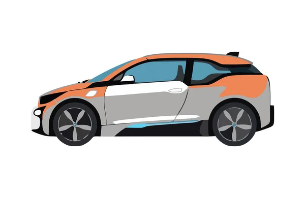 Mobil Sport Modern Melambangkan Kecepatan Dan Kesuksesan Ikon Terisolasi - Stok Vektor