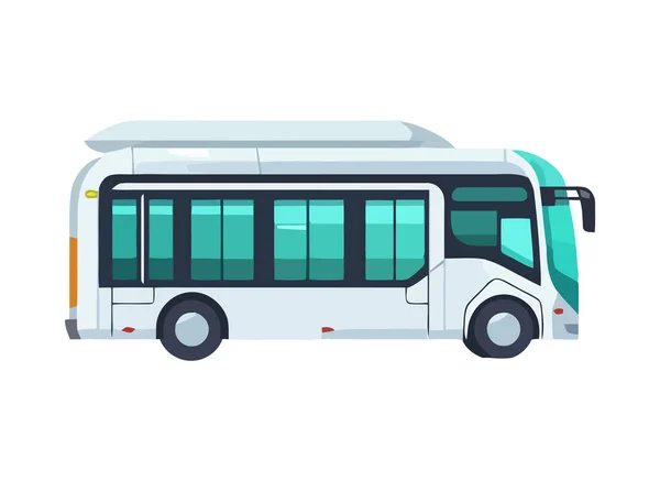 Fahrende Touristen Erkunden Cartoon Reisebus Ikone Isoliert — Stockvektor